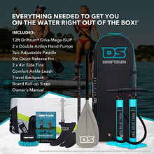 Driftsun Inflatable Paddle Board 12ft Extra Wide SUP Package Green