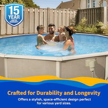 Blue Wave Belize 27-Feet Round 52-Inch Deep 6-Inch Top Rail Metal Wall Swimming Pool Package