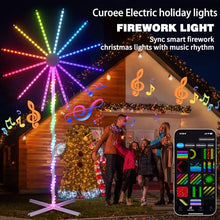 Curoee Christmas LightShow Set, 66ft Permanent Outdoor Lights, Smart Curtain Lights, LED Firework Light, Pathway Light App Control & Music Sync for Party Wedding Christmas Decorations Gifts