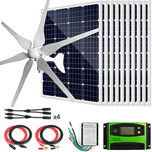 AUECOOR 1600 Watts 24V Solar Wind Turbine Generator Kit: 1pc 400 Watt Wind Turbine + 10pcs 120W Mono Solar Panel +Solar Charge Controller & Wind Controller +Accessories