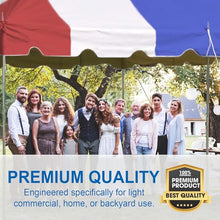 Party Tents Direct 20' x 30' Weekender Pole Canopy, Red White & Blue Top