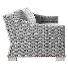 Conway 4-Piece Outdoor Patio Wicker Rattan Furniture Set in Light Gray Gray