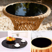 BEWEGNLNHK Tempered Glass Round Table Top 1/4" Thick Glass Top 16in-40in Black Glass Tabletop Protector Safe Beveled Edge High Temperature Resistance(100cm(40in))