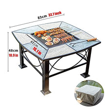 Fire Pits Outdoor Large Square Outdoor Fire Pit, Garden Party BBQ Cooking Fire Pit Barbecue Stove Stool Kit, New Home Gift