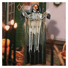 ASDJKL Holiday Decoration 67" Halloween Decorations Life Size Animatronics Grim Reaper with Chain, Sound-Actived Halloween Party Decoration with Sound Halloween Decorations