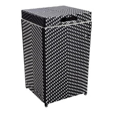Furniture of America Azur Rattan 2-Piece Loveseat and Trash Can Set Black