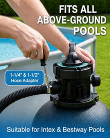 LANCHEZ Sand Filter Pump 18" 1.5HP for Above Ground Pool, 4900GPH Pool Pumps Above Ground, Pool Sand Filter with 7-Way Valve