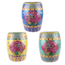 Ceramic Garden Stool Decorative Garden Stools Pastel Yellow Background Open Window Phoenix Pattern Stool Cool Stool Porcelain Pier Garden Stool Home Ceramics Ornaments Items Garden Stool Ceramic(A)