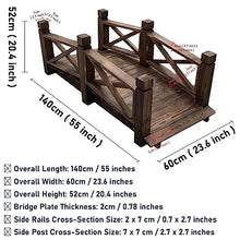 Katzowen Garden Wooden Bridge Classic Retro Arch Garden Bridge for Sidewalk Koi Pond Dry Creek, Courtyard Pathway Outdoor Footbridge Wooden, Wedding/Graduation Ceremony Decor