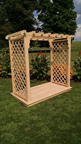 Backyard Crafts Amish-Made Covington Style Pine Arbor 6' Wide Walkthrough Mushroom Stain