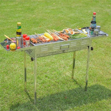 HBJWOV Outdoor Household Stainless Steel Barbecue Rack Folding Charcoal Barbecue Stove Independent Carbon
