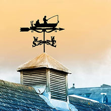 Weathervane Metal Weather Vanes with Teeth Fisherman Motorcycle Wind Direction Indicator Weather Vane Roof Weathervane for Roof Yard Wind Vane Measuring Tool (Airplane) (Fisherman)
