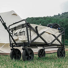 Garden Folding Trolley Portable Collapsible Outdoor Utility Wagon Picnic Camping Cart 80kg Max Load Push Wagon Sturdy Lightweight(Black)