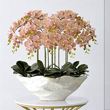 Artificial Flower in Pot Large Artificial Butterfly Orchid Bonsai Fake Flower and Vase Arrangement Silk Cloth Butterfly Orchid Bonsai Home Decoration Artificial Plant Flower Arrangement ( Color : Ligh