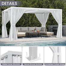 ADRERIC Louvered Pergola 12'x20' Outdoor Pergola with Roof, Heavy Duty Aluminum Frame & Waterproof Curtains, Hardtop Gazebo with Adjustable Louvers for Patio, Deck and Backyard, White