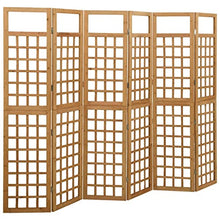 fsahslih 6-Panel Room Divider and Trellis for Climbing Plants, Solid Fir Wood Privacy Screen, 95.5" x 70.9" Folding Decorative Trellis for Indoor Patio and Garden Living Spaces