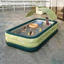 Inflatable Swimming Pool with Canopy, Blow Up Pool Large for Adults, Outdoor Above Ground Portable Pool for Kids, Wading Pool for Family Garden Backyard (Color : /Green A, Size : 3m)