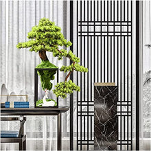 LSHAOBO Chinese Style Man-Made Yingbin Pine Bonsai 23-Inch Zen Micro-Landscape Decoration Porch TV Cabinet Home Decoration