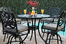 GrandPatioFurniture.com 4 Outdoor 24" Counter High Cast Aluminum Swivel Bar Stool Brown