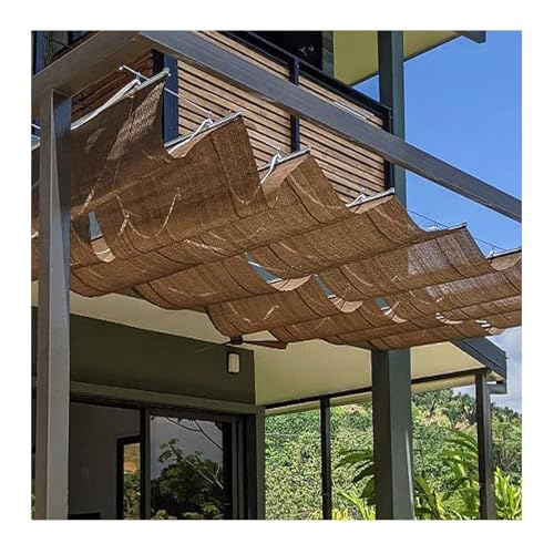 LWJQRSP Retractable Pergola Canopy Replacement Shade Cover Awning Telescopic Canopy Pergola Cover with Mounting Kit UV Resistant Awning for Outdoor Porch Yard and Garden (W2.4*L14m/W7.87*L