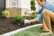 Beuta Landscape Edging | Garden Edging Border | Polyrock Bricks for Lawn edging, Flower beds, Pathways & Yard Edging– 40 Packs | Each Section Has 6 Bricks 48"L x 4"W x 2.25"H | 120 Spikes |Greystone