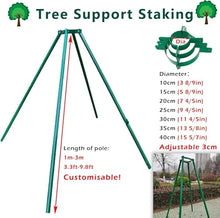 Heavy Duty Tree Growing Support Stake for Weeping Willow/Papaya/Peach/Lemon Tree, 3ft 4ft 5ft 6ft 7ft 8ft Stakes and Supports, Branch Stakeing(Green-Dia 10cm (3 8/9in),8ft)