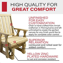 Amish Casual Heavy Duty 600 Lb Mission High Back Treated Glider Chair (Unfinished)
