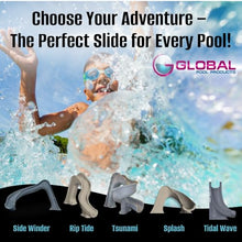 Global Pool Products Splash Inground Swimming Pool Water Slide Deck Mounted Right Curve Turn Grey GPPSSP-Grey-R