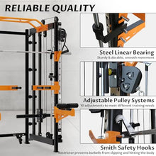 Fitvids Power Rack Home Gym with Pulley System Black