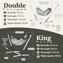 LA SIESTA® - XL King Brisa Classic Hammock & Nautico Steel Stand - Weather & Tear Resistant - Portable, Family Hammock w/Stand - Balcony Porch Garden Outdoor Indoor Hammock - Max 440 Lbs, Sea Salt