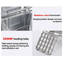 ERoomQ Commercial Fryer, Stainless Steel Fryer with Adjustable Temperature and Temperature Control, Removable Basket and Stainless Steel Lid, for Home and Commercial Use, Easy to r,Double Cylinder