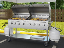 60 in. 8-Burner Commercial Outdoor Propane Gas Grill with 2 Roll Dome Covers in Stainless-Steel, ETL Listed (CGKIT6-D30D30)