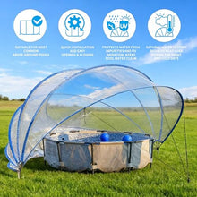 NoeBanJe 18FT Round Pool Dome Cover, Transparent PVC Above Ground Pool Canopy, Weatherproof Enclosure for Round Above Ground Swimming Pools, Heat Retention & Outdoor Pool Protection (Black- 18FT)