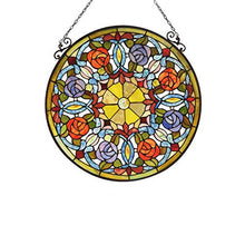 Misc Tiffany Style Flower Design Suncatcher Multi Color Traditional Round Flowers Glass Includes Hardware