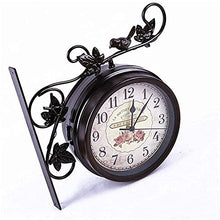 Wall Clock, Outdoor Garden Bird Double-Sided Wall Clock Wrought Iron Wall Clock Creative Clock Mute Movement Roman Clock