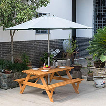 A-Frame Outdoor Patio Deck Garden Picnic Table, Stained