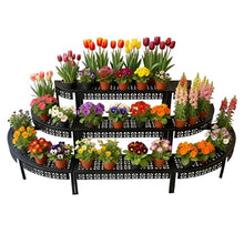 Laohucai 3 Tier Plant Stand Flower Pot Rack Garden Display Shelf Flower Pot Holder Storage Rack Heavy Duty Display Planters Organizer Indoor Outdoor for Patio Garden Balcony Patio Yard(Black)