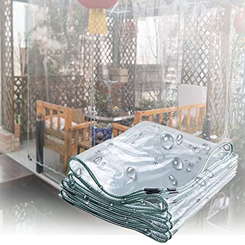 HSYFdy Waterproof Tarpaulin Sheet Heavy Duty Garden Rainproof Plastic Cloth Clear Tarp Sheet Camping Ground Plant Cover Canopy Rainproof Cover (Color : 0.4mm, Size : 8x12m)