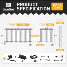 Fencer Wire Heavy Duty Flat Top Fence Barrier Kit 52FT Black