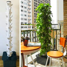 FLTRGO 15 Floors 45 Holes Hydroponics Tower, Aquaponics Grow System, Garden Tower Aeroponics Growing Kit for Herbs, Fruits and Vegetables with Hydrating Pump, Adapter, Net Pots