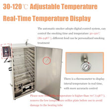 Yokoma Commercial Vertical Electric BBQ Meat Smoker Vertical Grill Sausage Smoke Oven Commercial Stainless Steel Electric Smoking Machine with Side Wood Chip Loader and 9 Detachable Racks, 110V