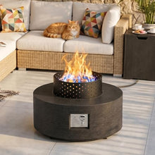 2-Piece 30" Propane Fire Pit Table for Outside Patio with Hidden Tank Table