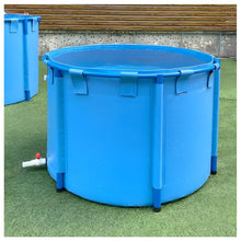 Zfmnoyev Round Pool Above Ground, PVC Canvas Fish Pond Pool with Bracket, Large Collapsible Pool Above Ground, for Store up Water Irrigation, Easy to Install(1.8x1 m/70.9x39.4 in)