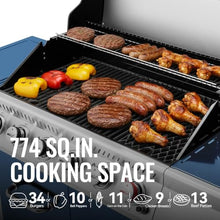 Royal Gourmet GA6402B 6-Burner Propane Gas Grill with Side Burner, Blue