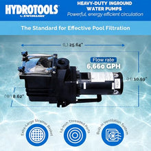 Swimline HYDROTOOLS Swimming Pool Pump for Inground & Above Ground Pools | 1.5 HP, 6660 GPH Filter Pumps | 115/230 V, Powerful Flow W/Strainer Basket Single Speed Silent Noise, DOE Replacement