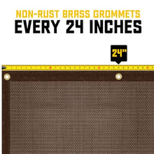 Core Tarps 60% Brown Shade Cloth with Grommets - 30 X 50 FT Heavy Duty Mesh Tarp - Sun Shade Cloth for Garden Vegetables Plants Greenhouse Outdoors Backyard Fences Dump Trucks Patio Mesh Shade Tarp