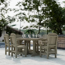 Wildridge® Heritage 44”x72” Dining Table Set, Weathered Wood - Outdoor All-Weather Poly Dining Furniture for Patio, Porch, Deck