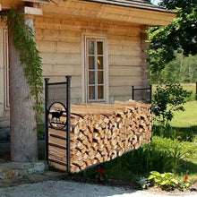 WXPWAMZ Oversized 96.9In Firewood Log Rack, Heavy Duty Wrought Iron Wood Stacker Holder For Outdoor Indoor Chimney/Hearth