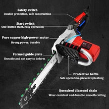Handheld Electric Chainsaw for Wet Cutting, 35/48cm Depth, Pure Copper Motor, Diamond Chain Wall Cutter with Water Pump & Dust Suppression for Granite & Concrete