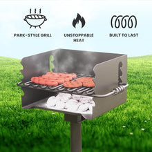 Pilot Rock Charcoal Grill - Park Style Post Mounted - 2-Pack - Alloy Steel